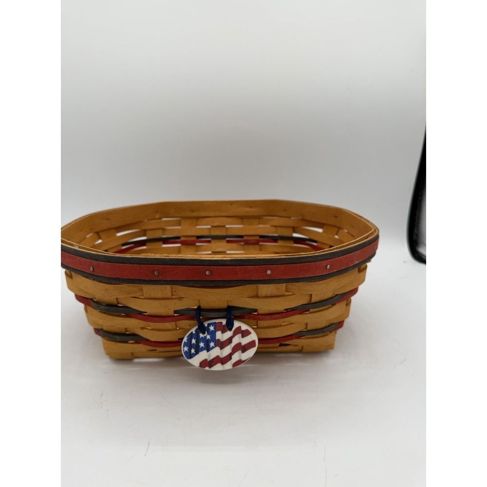 Longaberger 1999 Blue Ribbon Bread Basket w/Tie-On